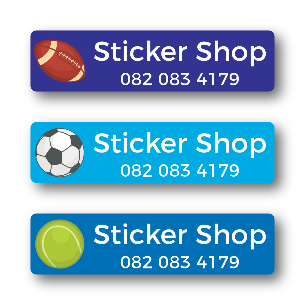 Sports Balls Large Name Labels Sticker Shop
