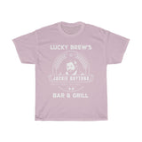 Lucky Brew's Bar T Shirt Jackie Daytona Vampire Laszlo Regular Human Bartender Tee