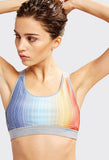 Women Sleeveless Rainbow Colored Sunset Print Vest Yoga Sports Suit Women Running Fitness Set Gym Wear Fitness Running Tenue Sport