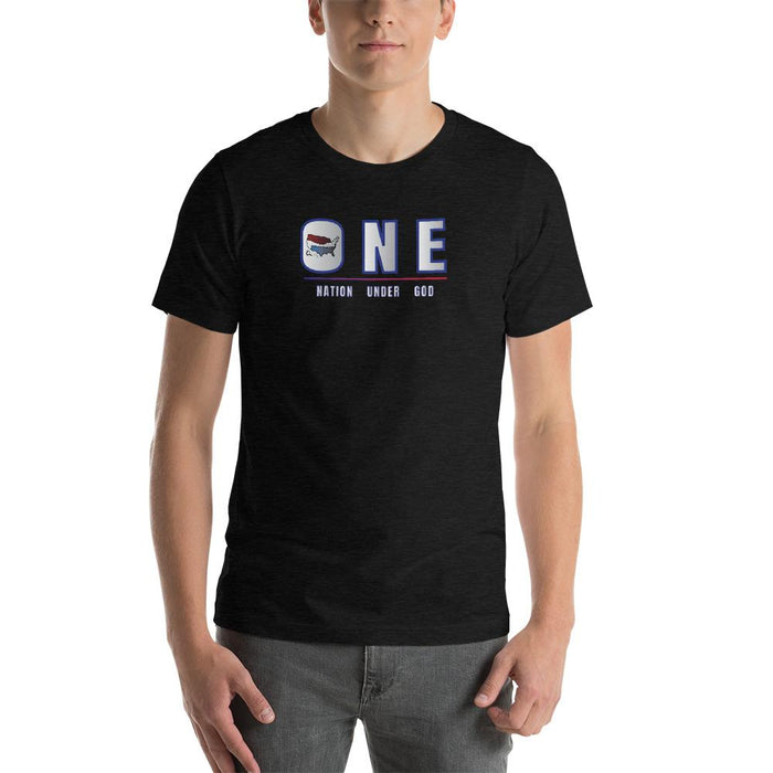 One Nation Under God - Short-Sleeve Unisex T-Shirt. Nature Adventure Depot Black Heather XS 