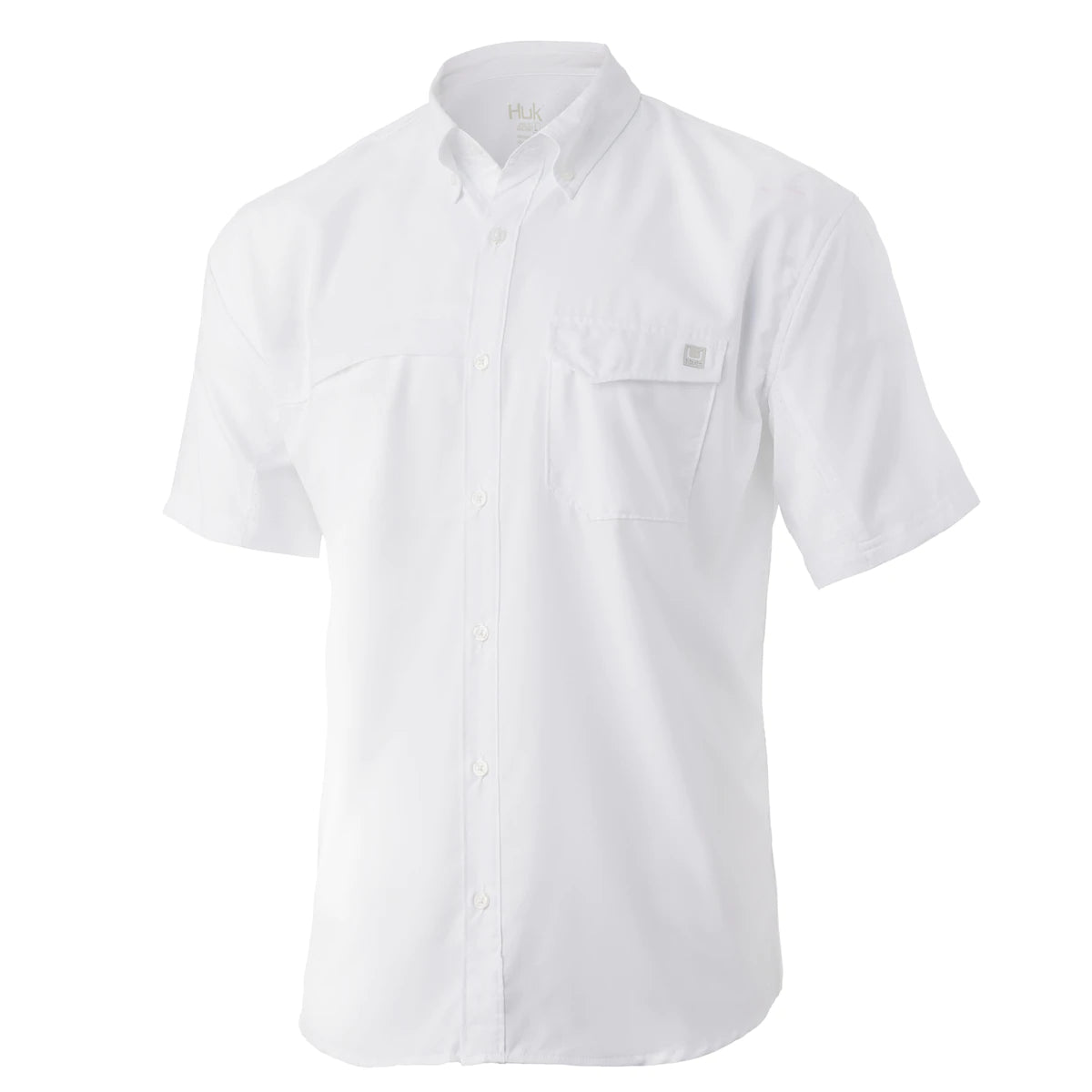 HUK FISHING Men's Sport Shirt WHITE / S Huk Tide Point Solid Short Sleeve - White || David's Clothing H1500117100