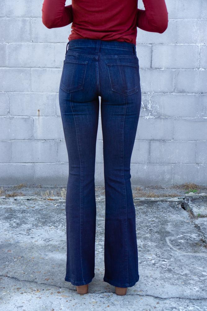 front seam flare jeans