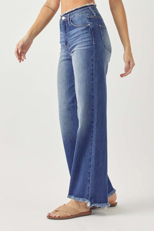 Risen Jeans High-Rise Wide Leg Jeans || David's Clothing