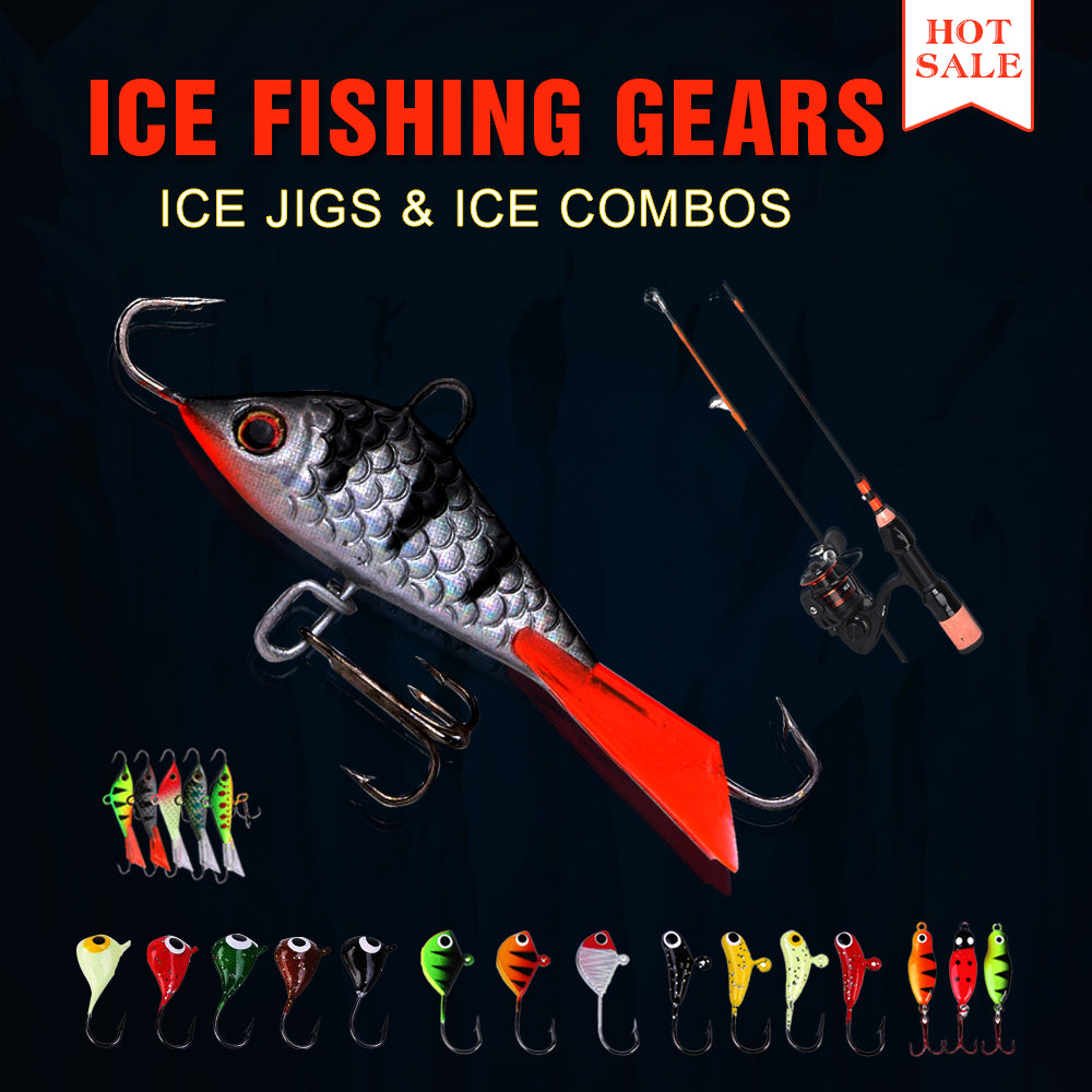 THKFISH® Ice Fishing Jigs, 10Pcs 1.1g-7.5g Blade Spinner Mini Lead