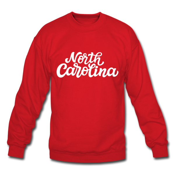 North Carolina Sweatshirt - Hand Lettered North Carolina Crewneck Sweatshirt - red