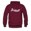 Louisiana Hoodie - Hand Lettered Unisex Louisiana Hooded Sweatshirt - burgundy