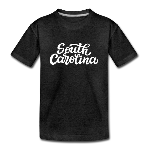 South Carolina Youth T-Shirt - Hand Lettered Youth South Carolina Tee - charcoal gray