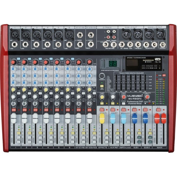 Professional 10 Channel 4800W Power Mixer 24-bit FX Processor