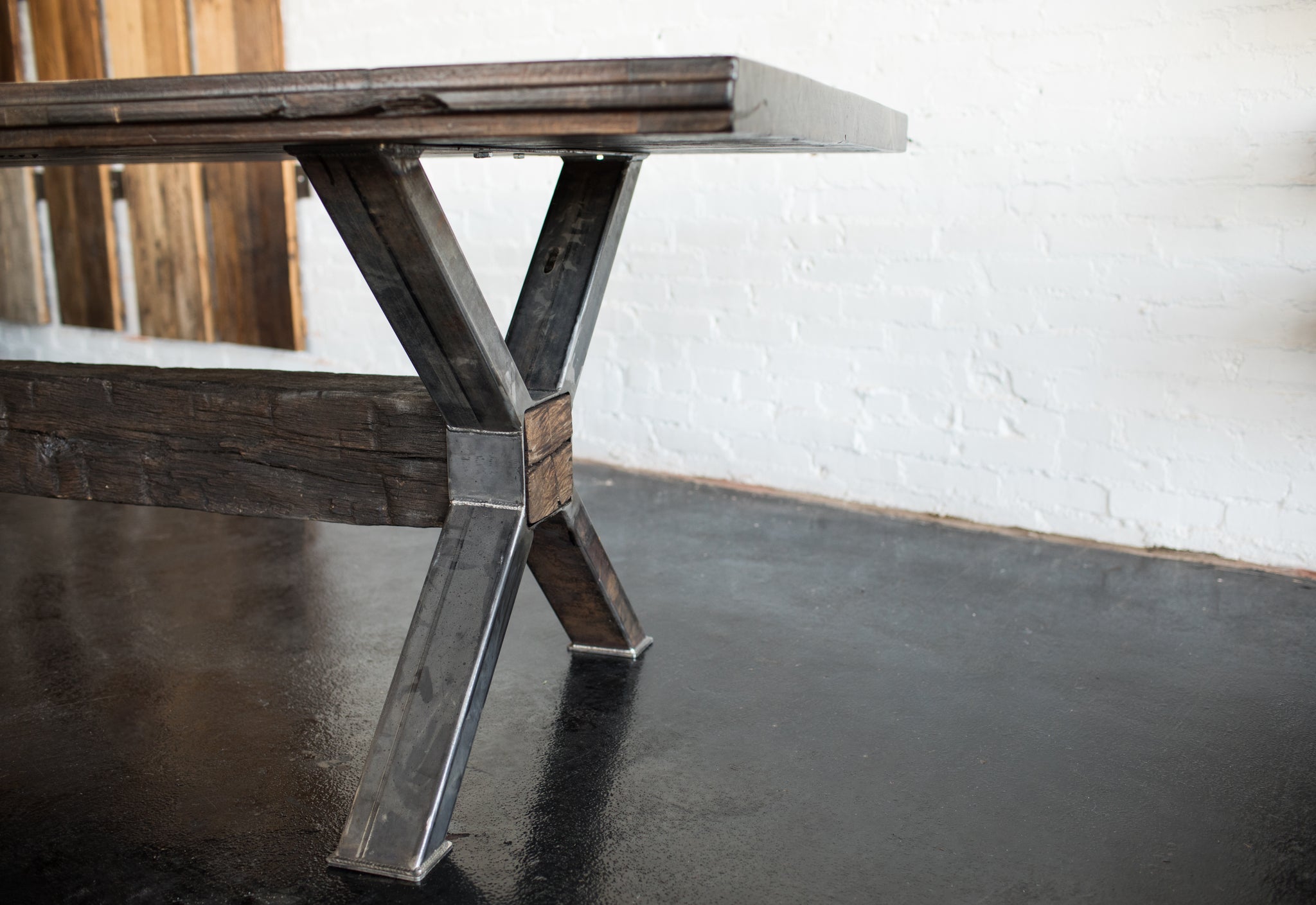 Urban Loft Boxcar Dining Table Timber Beam