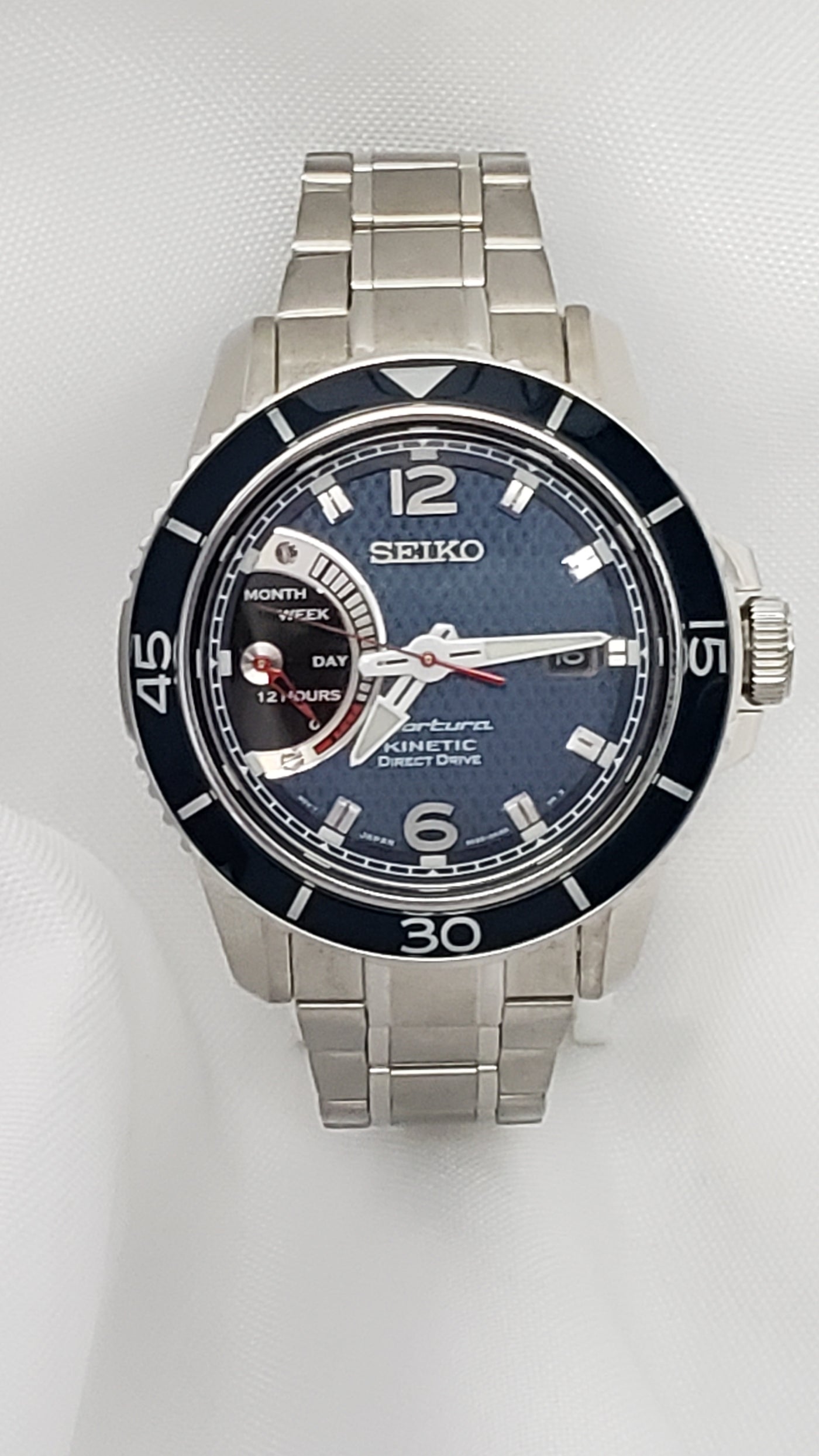 NEW Men's Kinetic Direct Silver Blue Dial Watch SRG01 CDMJewelry