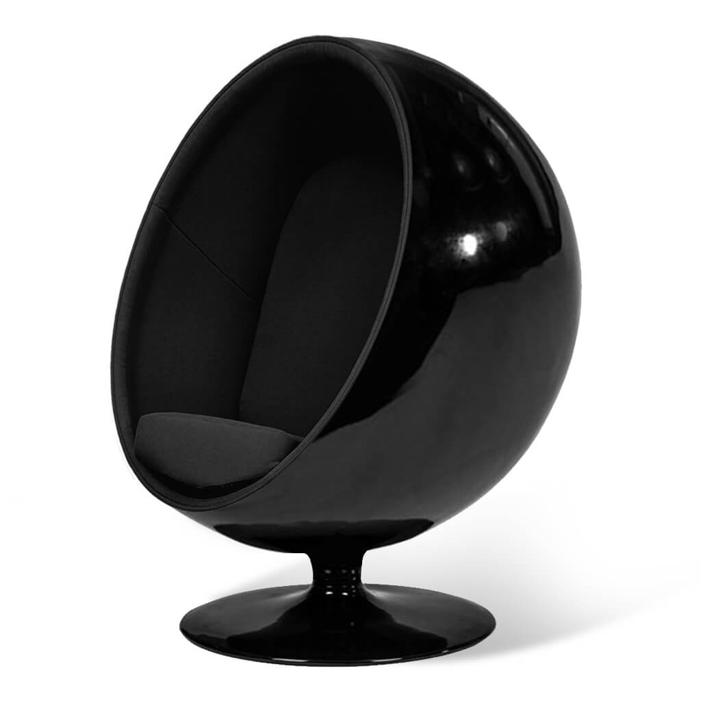 Ball Chair Cashmere Black Glossy Black