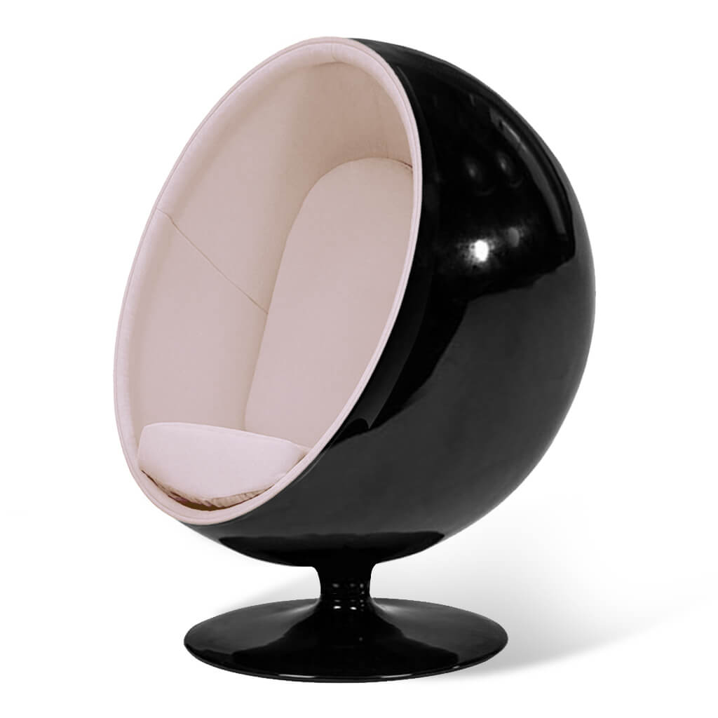 Ball Chair Cashmere Cape Sands Glossy Black