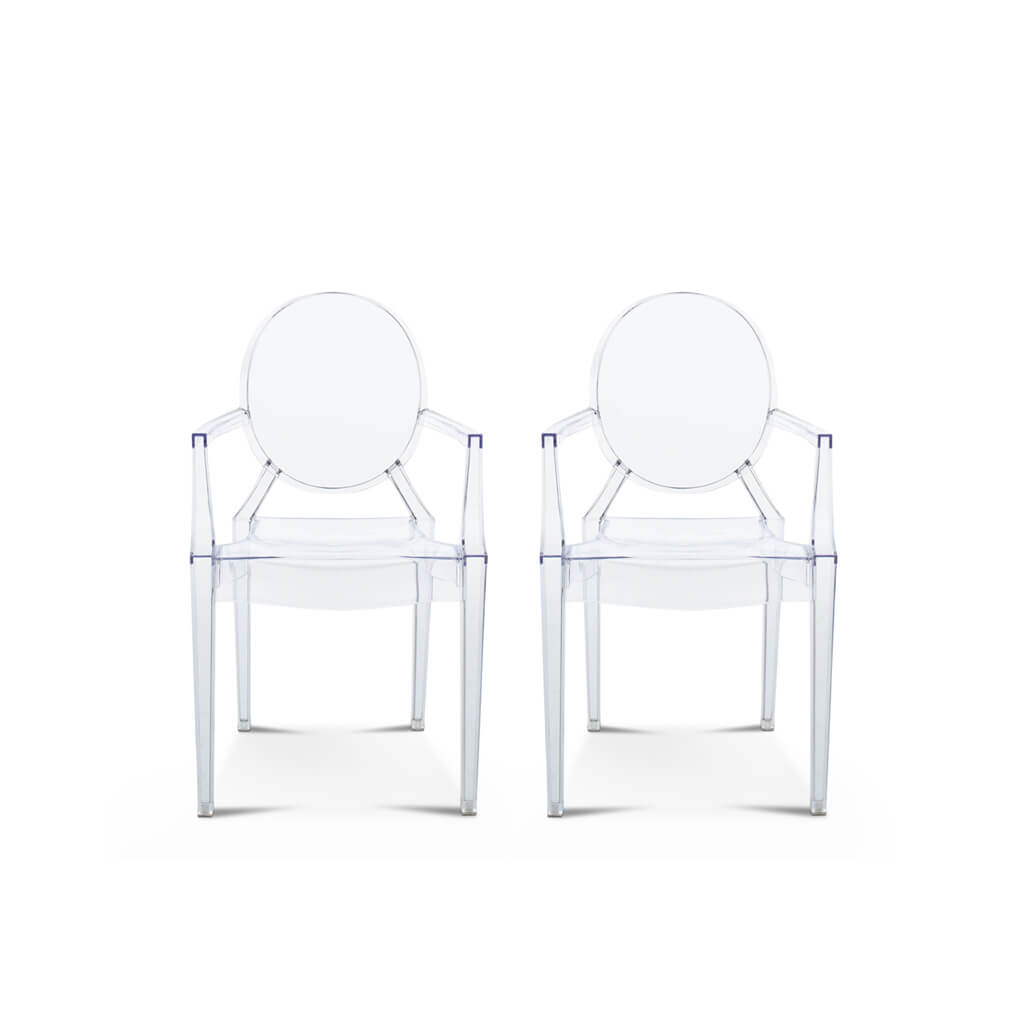 Set of Two Ghost Armchair Louis Transparent