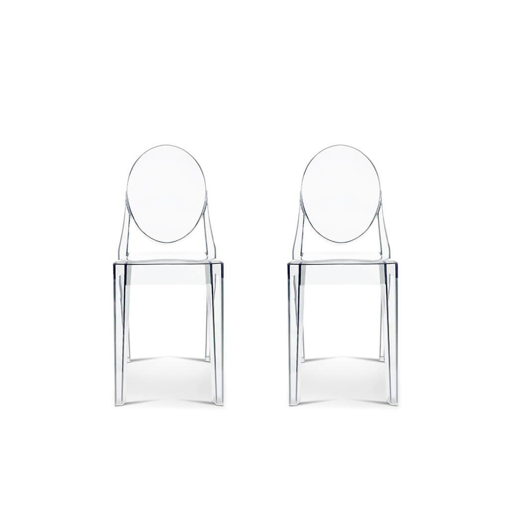 Set of Two Ghost Side Chair Victoria Transparent