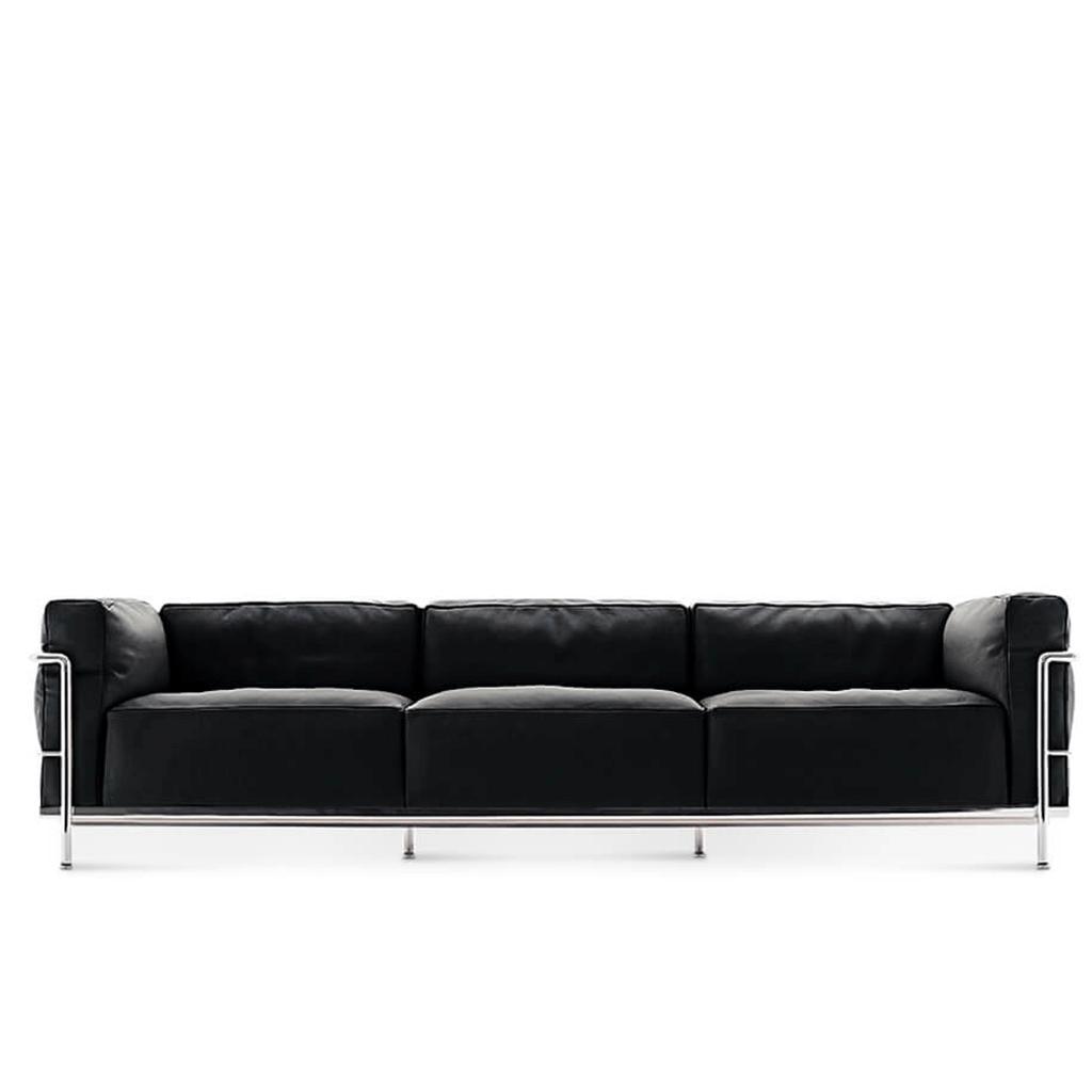 LC3 Grand Modele Three Seat Sofa With Down Cushions Mid Century Modern Furniture