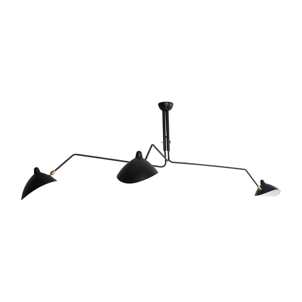 serge mouille 3 arm ceiling lamp