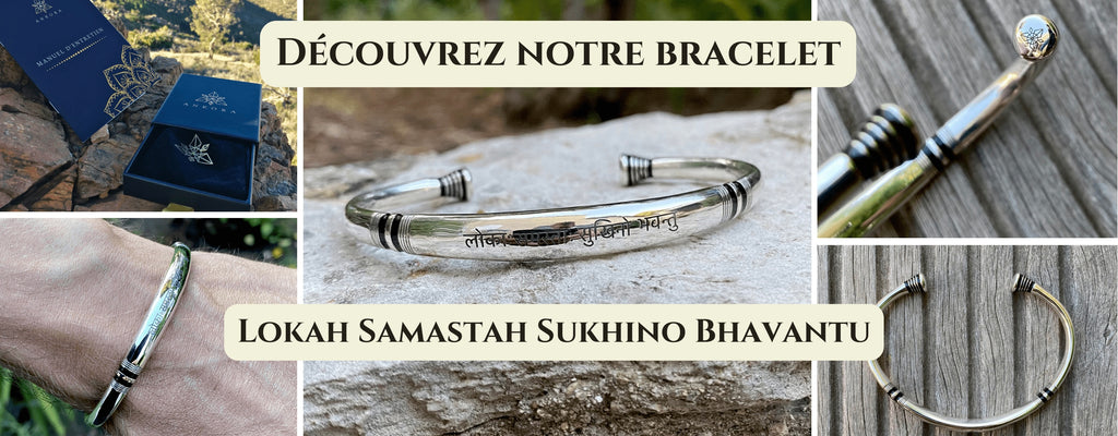 Bracelet jonc mantra Lokah Samastah Sukhino Bhavantu