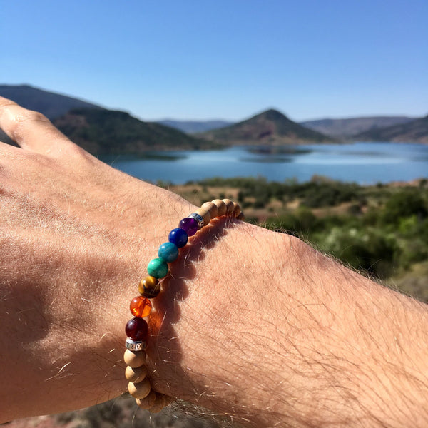 Véritable Bracelet 7 Chakras - Pierres Naturelles