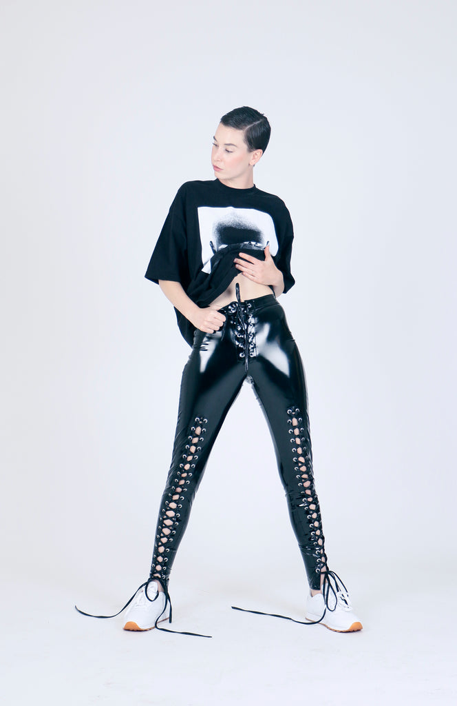 The Rapture Lace up PVC Pant – L.A. Roxx