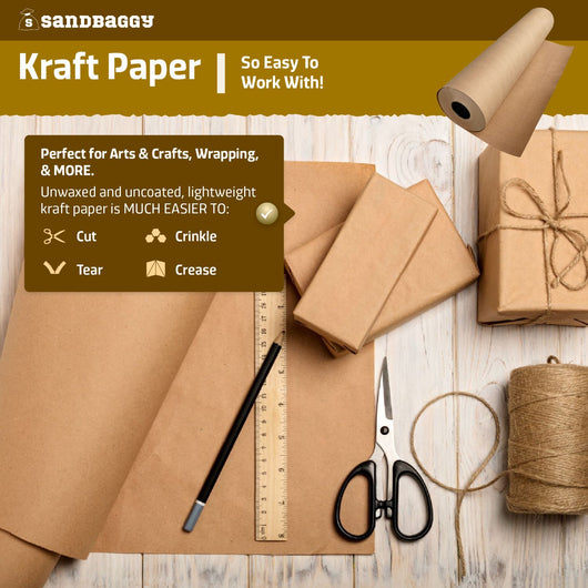 36 x 180' Natural Kraft Paper Roll, 30 lbs (1, 2, 4, 6 rolls) buy