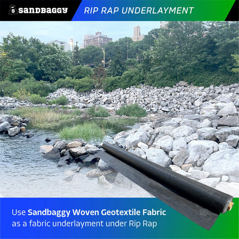 woven geotextile for rip rap underlayment