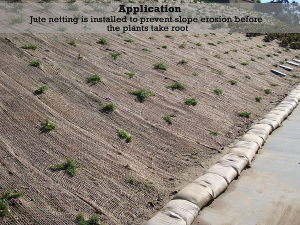  Jute Erosion Control, Soil Saver Mesh Blanket - 48 Wide x 20  Yards (60 feet Long) - 240 Sq. Ft. Coverage : Patio, Lawn & Garden