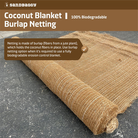 100% biodegradable coconut blanket with burlap netting