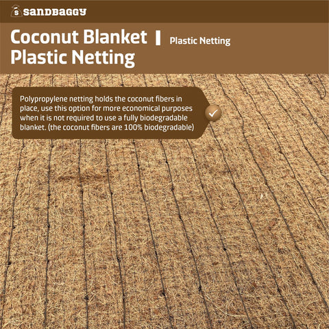 biodegradable coconut blanket with plastic netting