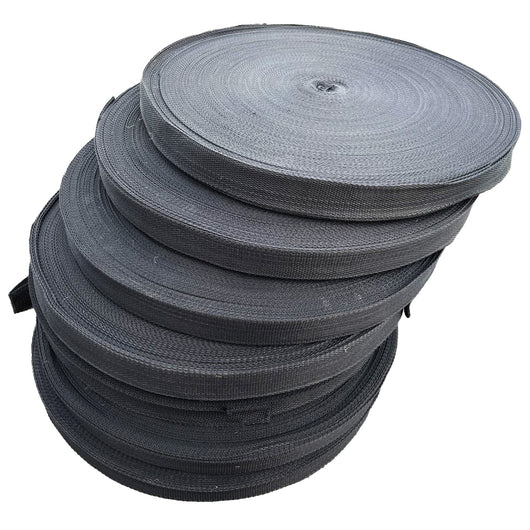 1 Flat Nylon Webbing Straps - Black, 25 Yard Roll (75 ft) – Sandbaggy