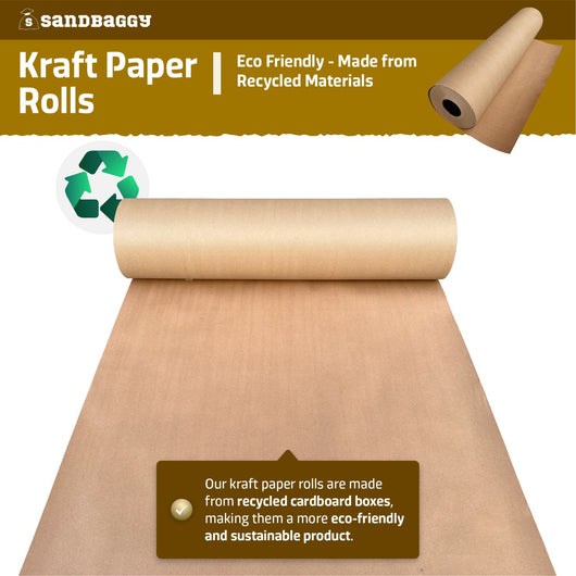 60 inch Lightweight Kraft Paper Rolls - 30 lb. Recycled Paper (Brown) –  Sandbaggy