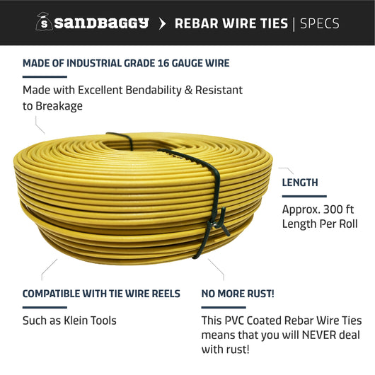 Sandbaggy Plastic Rebar Tie Wire Reel - Holds up to 400 ft of 12