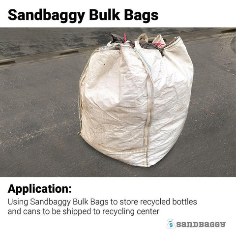 Sandbaggy Bulk Material Bags used to store and transport recycled bottles and cans