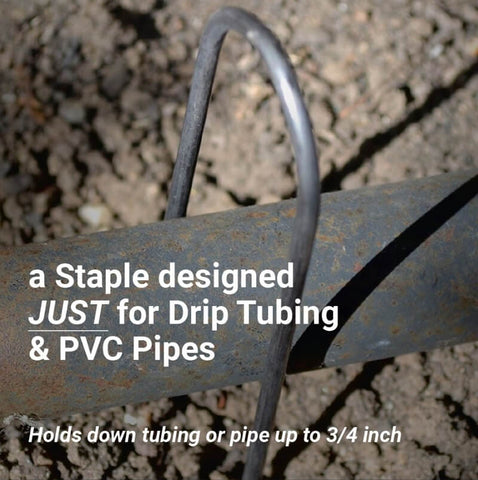 ground staples to hold down irrigation tubing