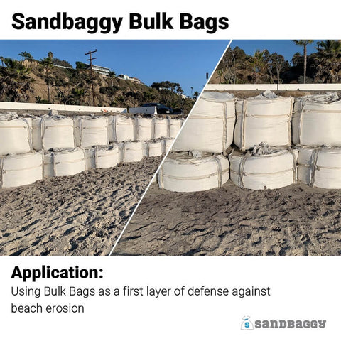1 ton bulk bags can be filled with sand to protect against erosion
