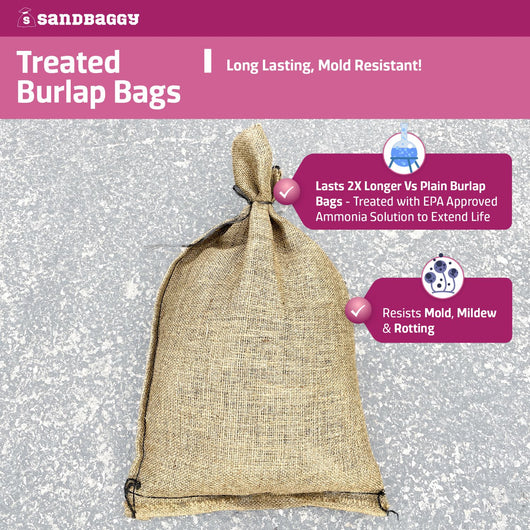 12 x 19 Small Burlap Bags - 50 lb Potato Sack - Sandbaggy