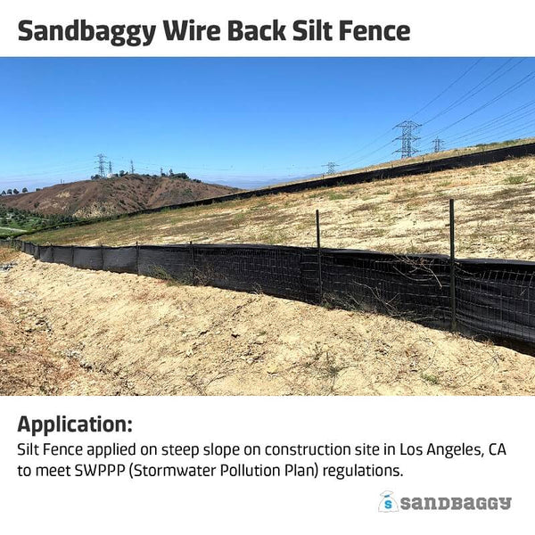 wire back silt fence for steep slopes