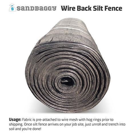 wire back silt fence fabric roll