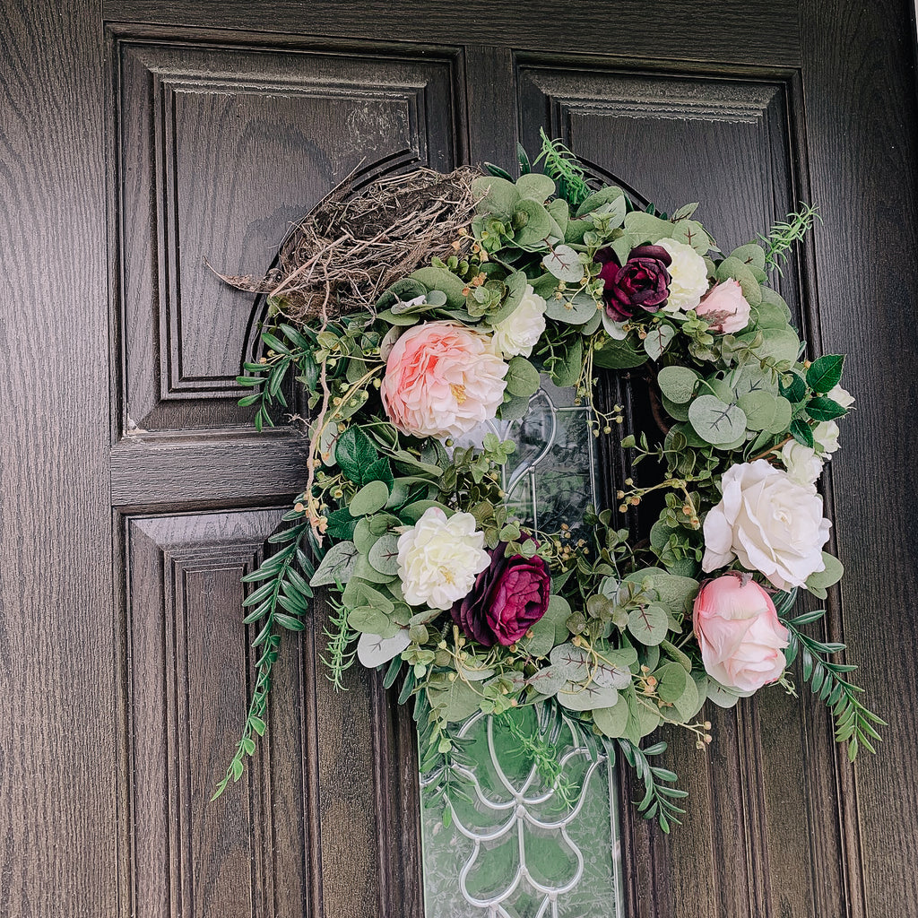 When a Bird Makes a Nest in Your Wreath - Lorraine's Cottage