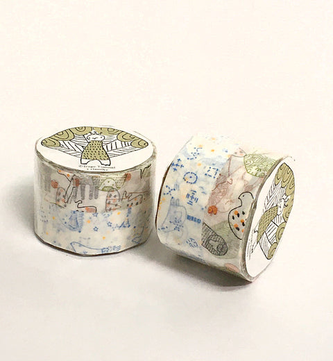 Classiky Yoko Inoue Graffiti-B Washi Tape - Red