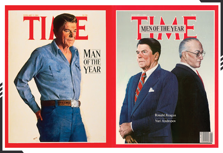 Picture of Reagan as Time magazine’s “Man of the Year” in 1981