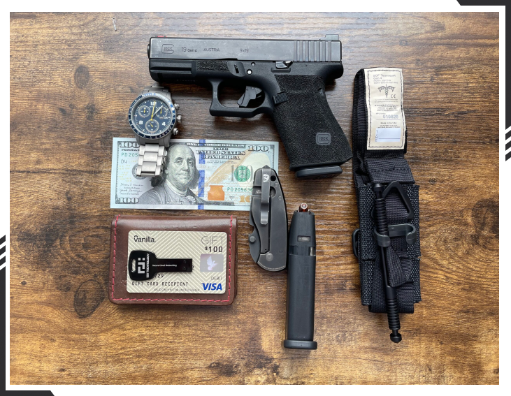 An array of EDC items