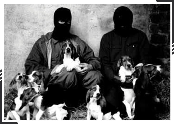 Members of the Animal Liberation Front with some adorable beagles