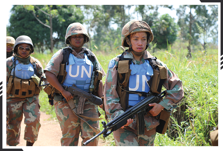 Female unit of UN peacekeepers from South Africa