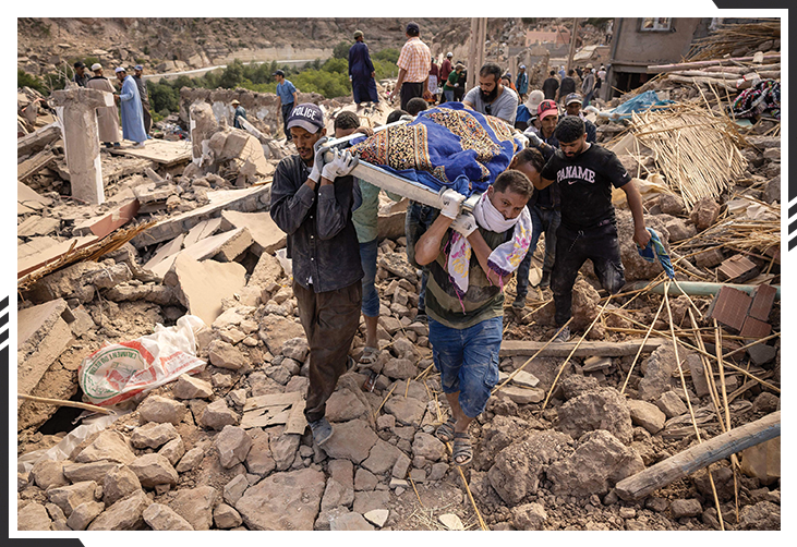 People cleaning up in the wake of Morocco’s earthquake