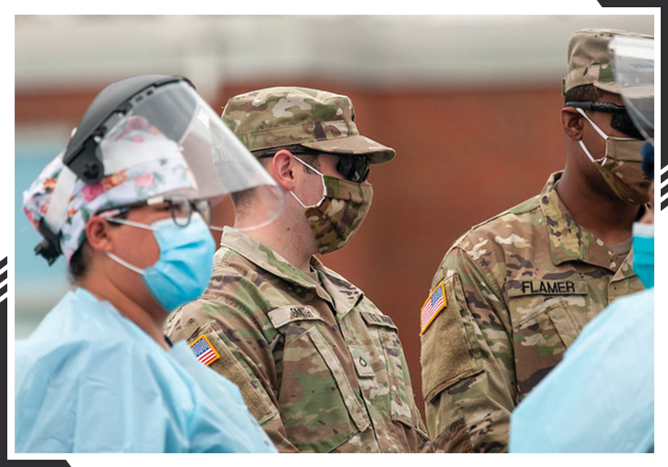 Delaware National Guard wearing PPE