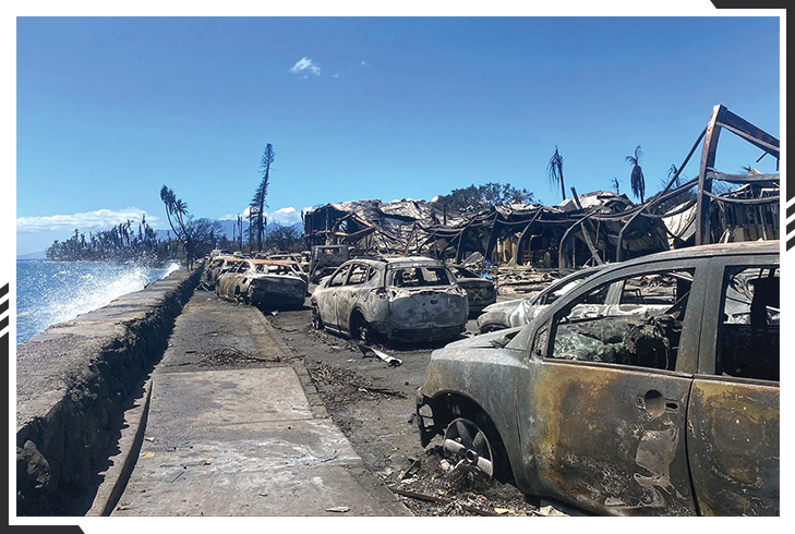 Wreckage caused by Maui wildfires