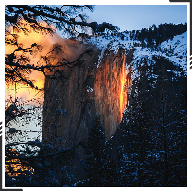 A “firefall” in Yosemite National Park