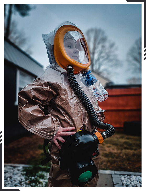 Kids/Adults Halloween Hazmat Suit with Mask Gloves Nuclear Radiation  Costume Biohazard Suit