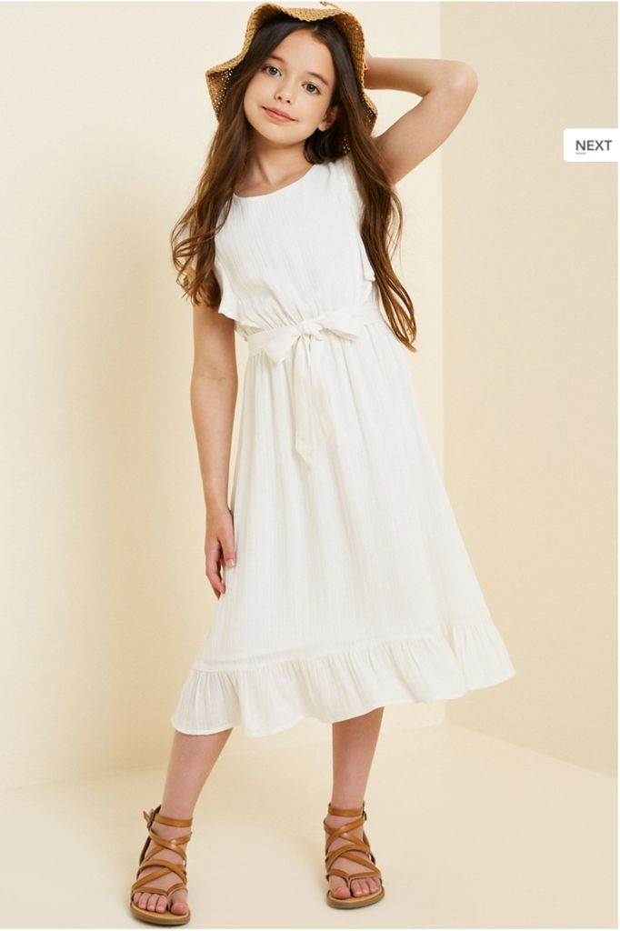 girls white maxi dress