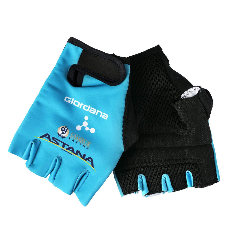 Astana Team Replica Tenax Gloves by Giordana Cycling, BLUE, Made in Italy